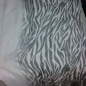 zebra print scarf gray and white